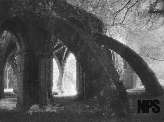 Margam Abbey
Lith print from infra red film on last know piece of Ilford IlfobromIBO.26K velvet stipple paper.
