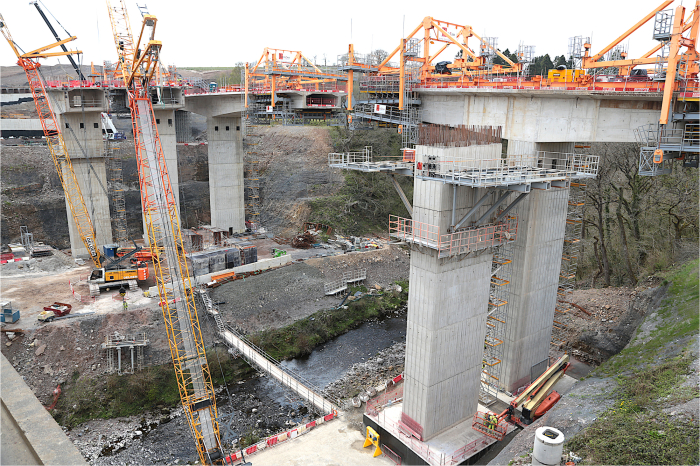 A465 new bridge construction at Merthyr Tydfil April 2023
