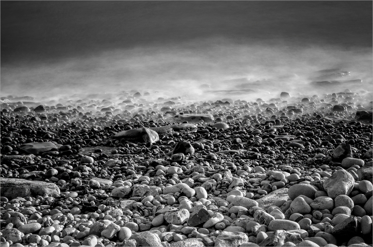 Of Sea and Stone
Scored 20 (print), open category.
Pentax K-5IIs. 35mm, f/11, 91sec, ISO 100, 10 stop ND filter, tripod.
