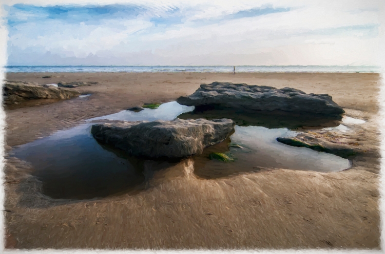 2018-06-05 club night at Dunraven Bay. Experiments with 'painterly' effects in processing.
