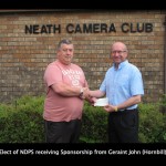Elect of NDPS receiving Sponsorship from Geraint John (Hornbill)